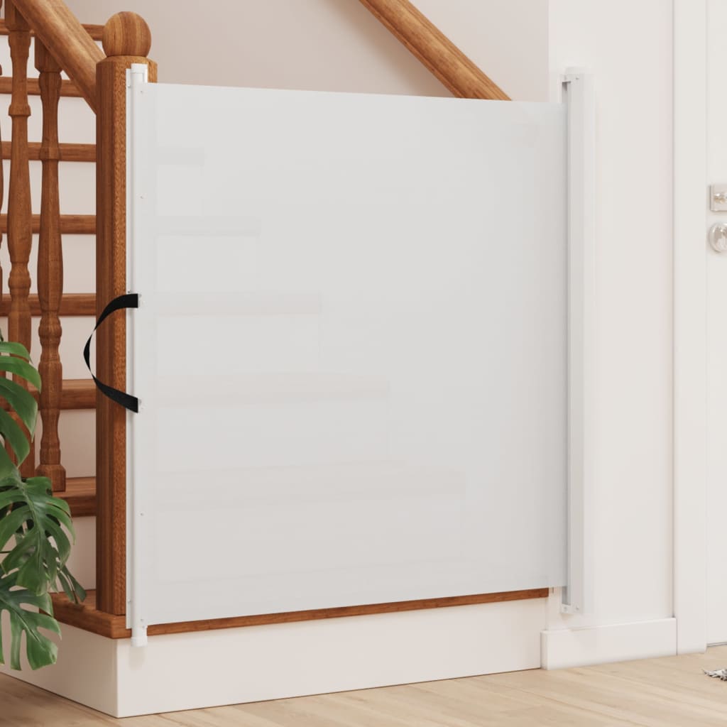 Portão retrátil p/ animais de estimação 82,5x125 cm branco