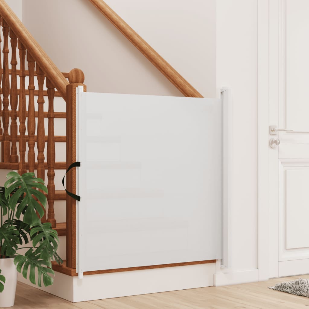 Portão retrátil p/ animais de estimação 82,5x125 cm branco