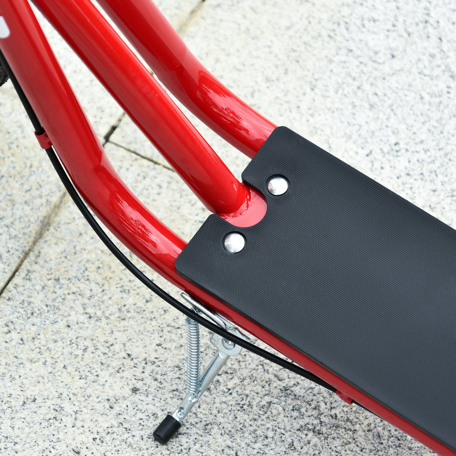 Trotinete com guiador ajustável 2 pneus de borracha insufláveis com travagem dupla e rodas 16" 139x58x90-96 cm vermelho