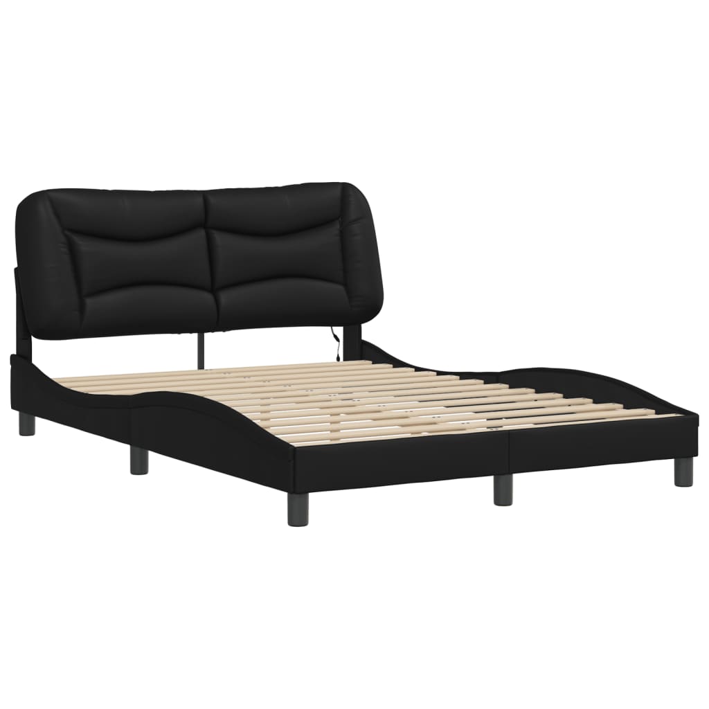 Estrutura de cama com LED sem colchão hvar 120x200cm preto