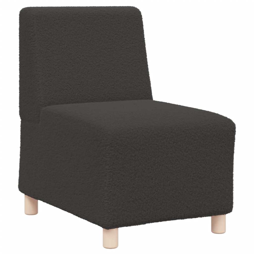 Poltrona sem braços 55 cm tecido encaracolado tipo lã cinzento-escuro