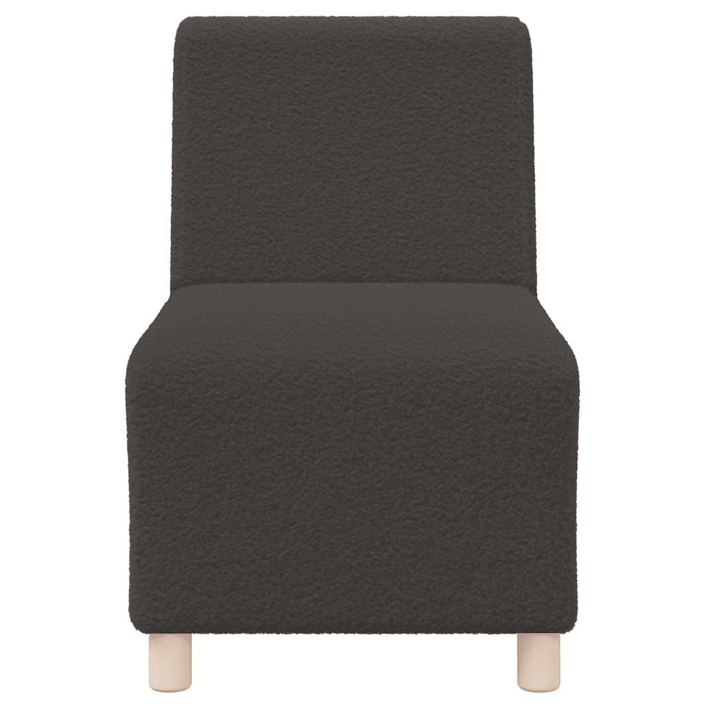 Poltrona sem braços 55 cm tecido encaracolado tipo lã cinzento-escuro