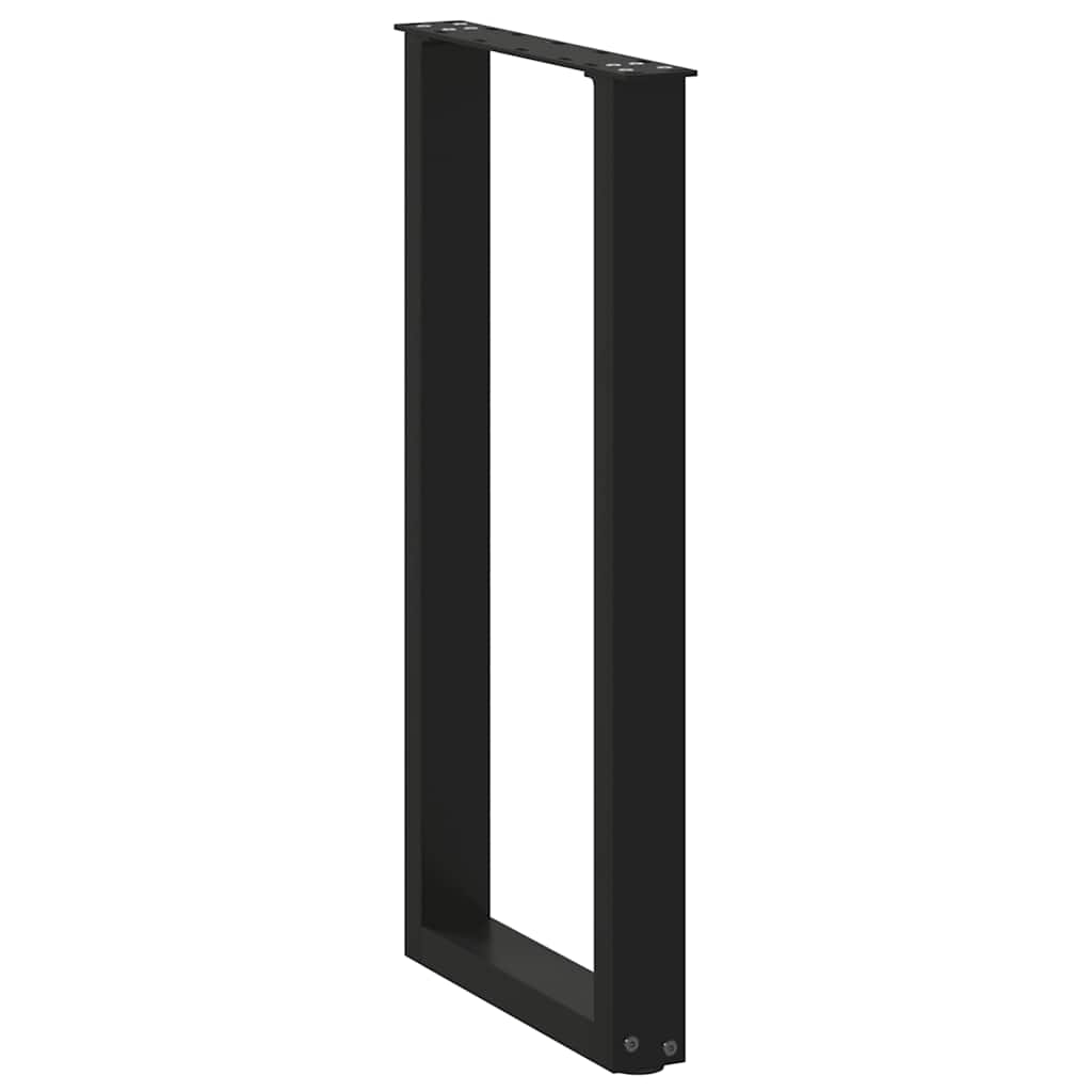 Pés de mesa de console em forma de u, 2 peças, preto, 38x(72-73) cm, aço