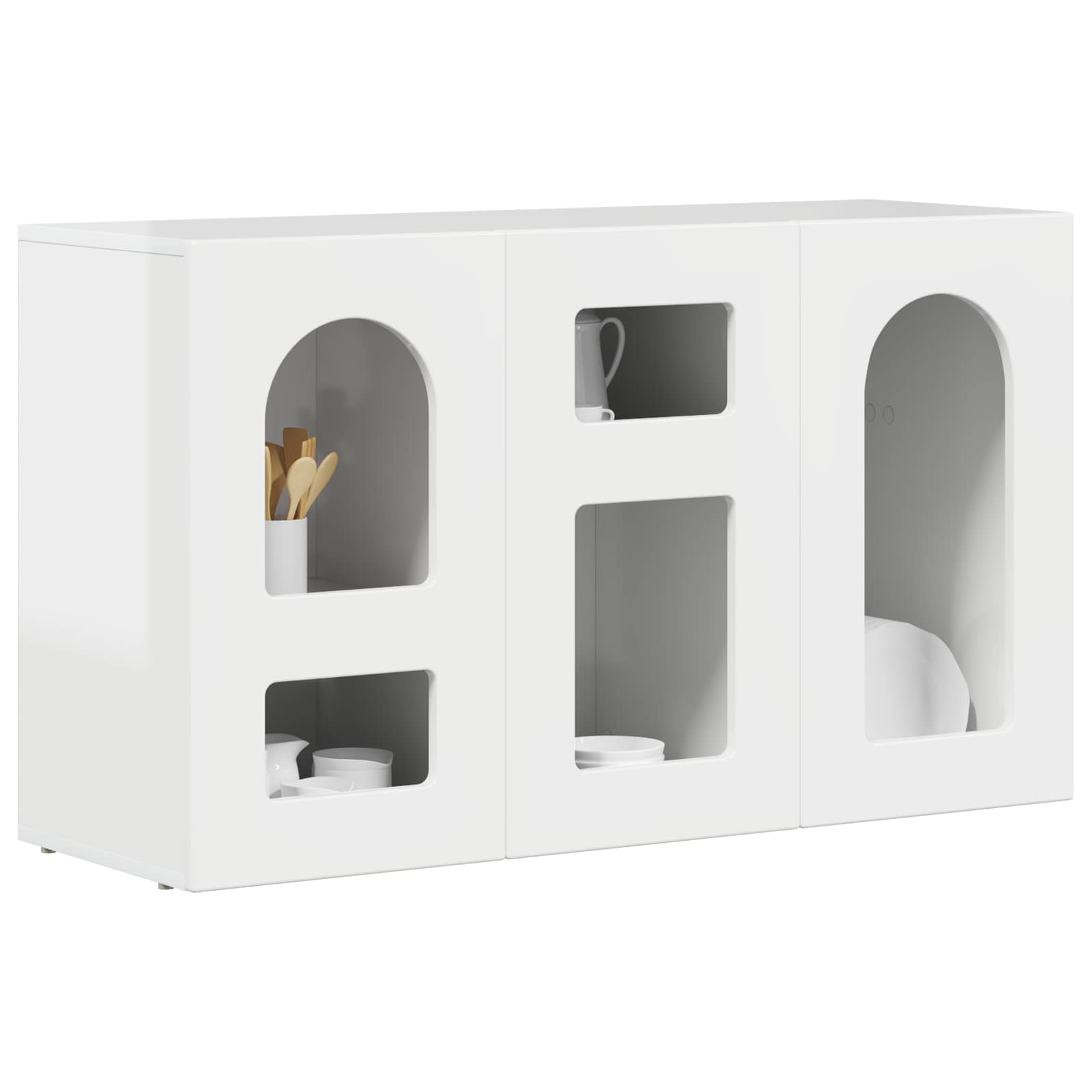 Buffet elst branco brilhante 100 x 35 x 59 cm