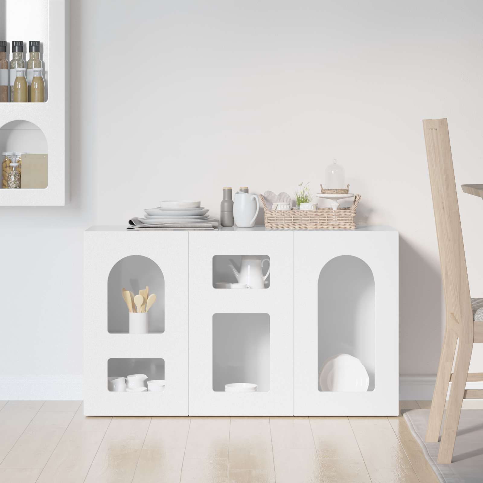 Buffet elst branco brilhante 100 x 35 x 59 cm