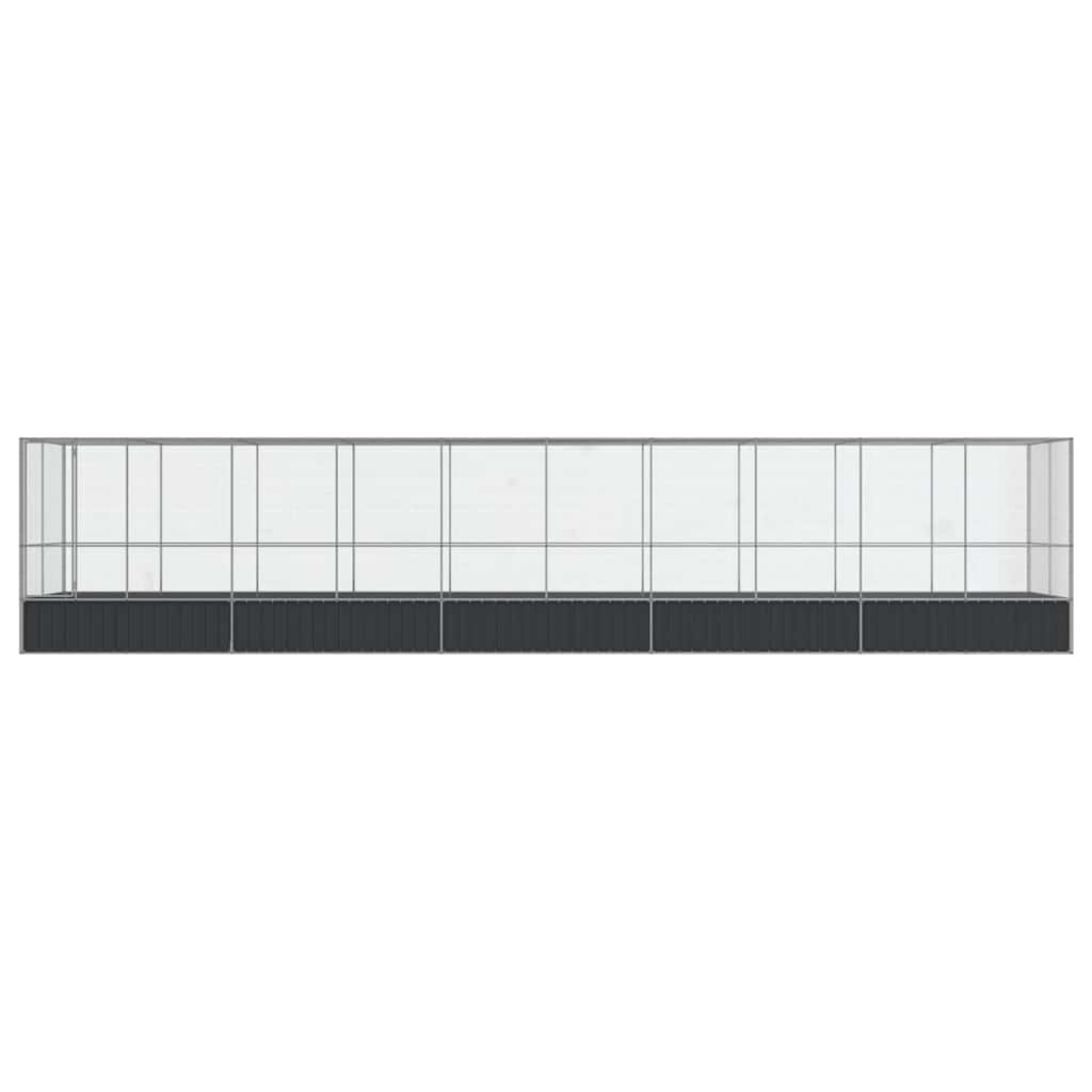 Aviário com extensão 1039x207x212 cm aço prateado