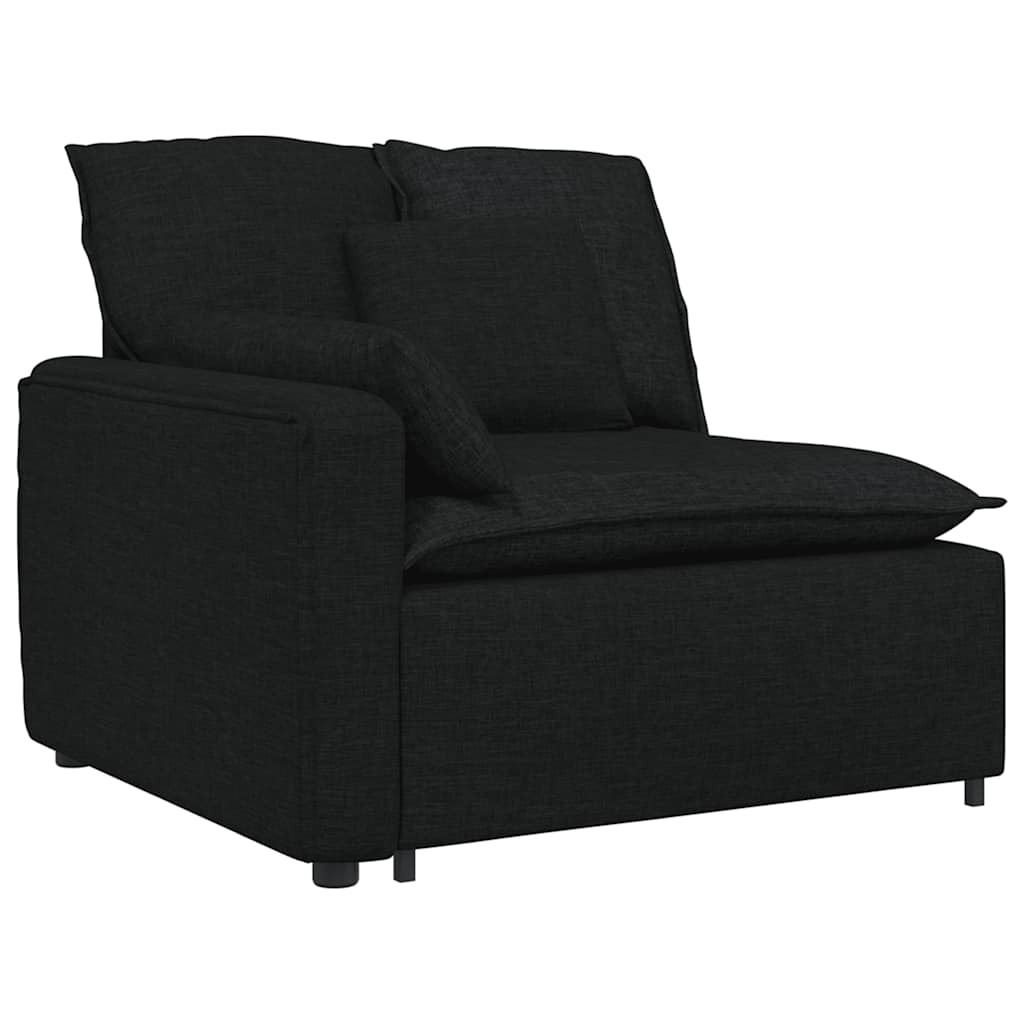 Sofá modular com almofadas preto