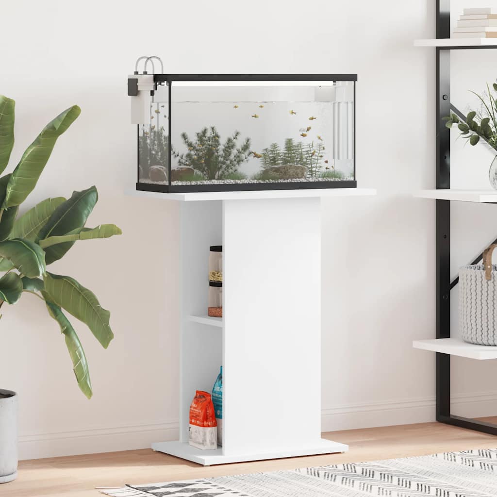 Suporte de aquário 60,5x36x72,5 cm derivados de madeira branco