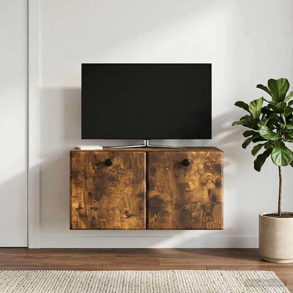 Gabinete de TV de parede 59,5 x 31 x 30 cm carvalho fumado
