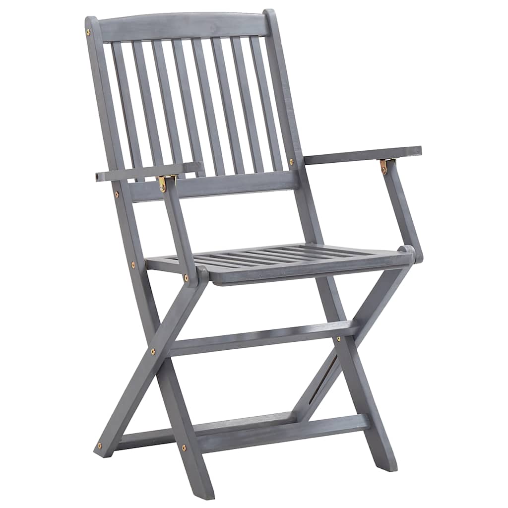 Cadeiras de exterior dobráveis 6 pcs madeira de acácia maciça