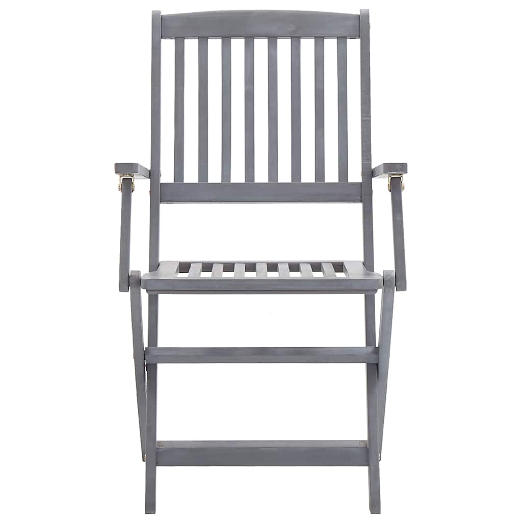 Cadeiras de exterior dobráveis 6 pcs madeira de acácia maciça