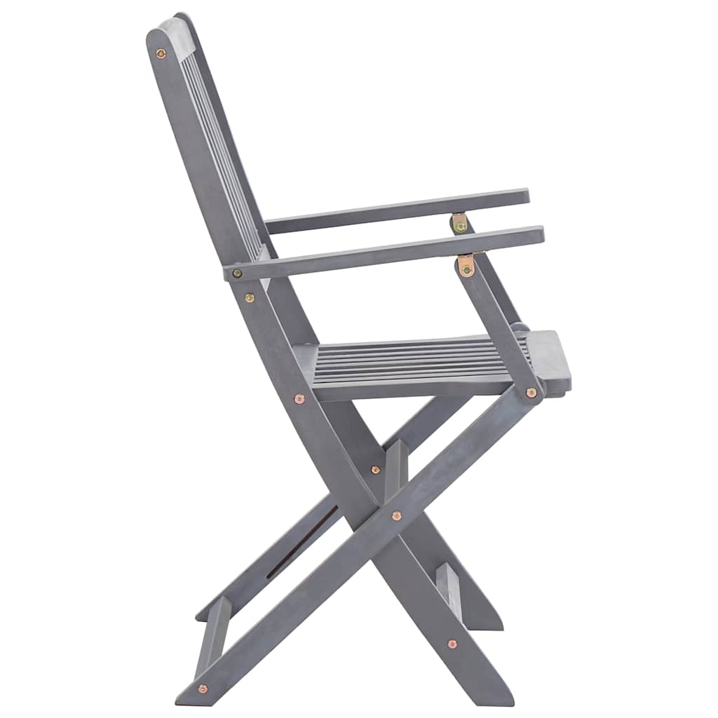 Cadeiras de exterior dobráveis 6 pcs madeira de acácia maciça