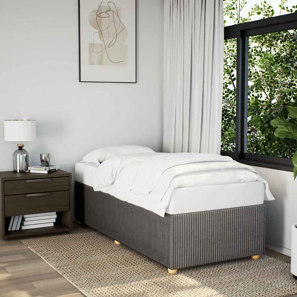 Estrutura de cama sem colchão 80x200 cm tecido cinzento