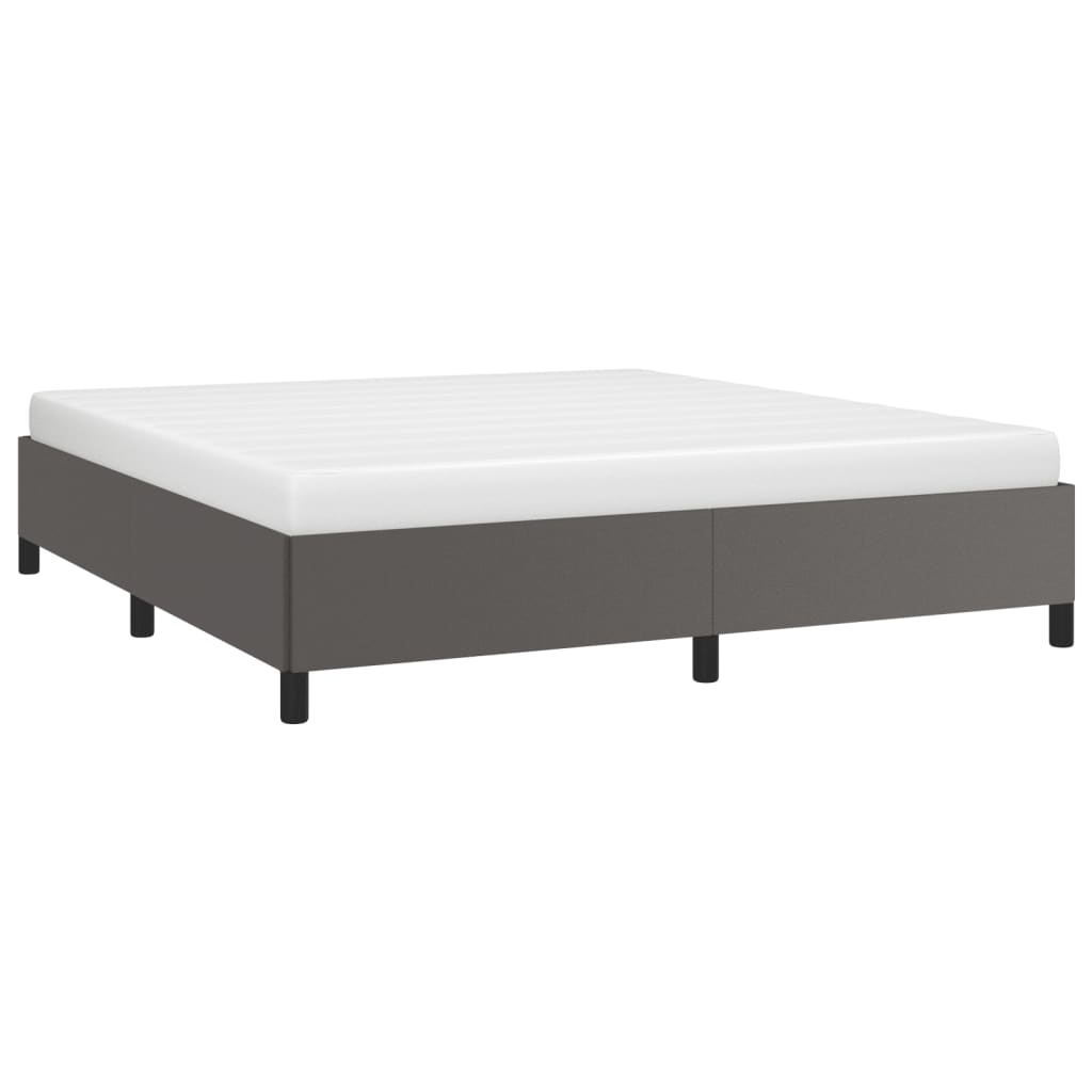 Estrutura de cama 160x200 cm couro artificial cinzento