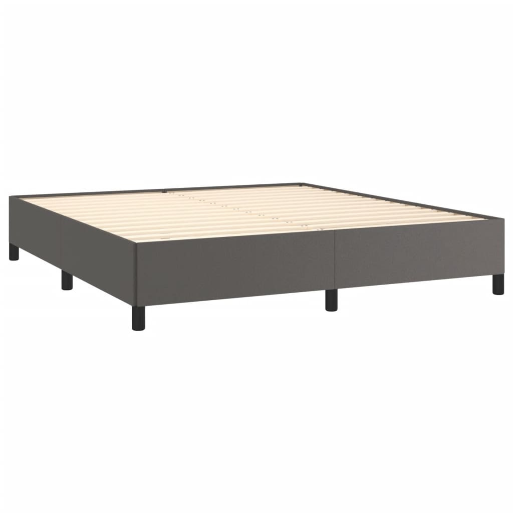 Estrutura de cama 160x200 cm couro artificial cinzento