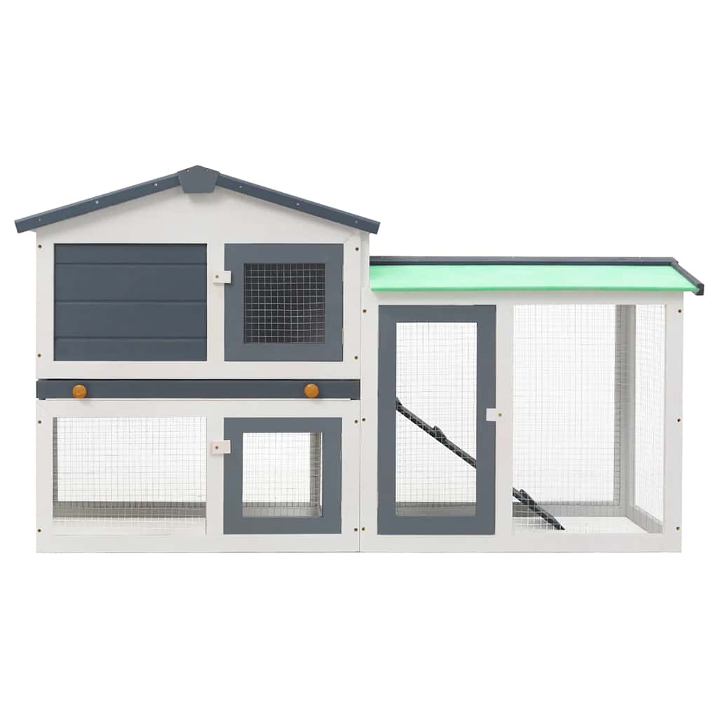 Coelheira exterior grande 145x45x84cm madeira cinzento e branco