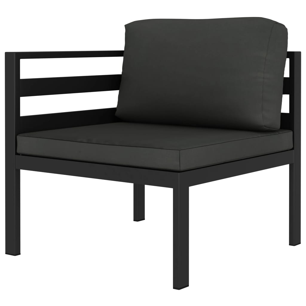 8 Pcs conjunto lounge jardim com almofadões alumínio antracite