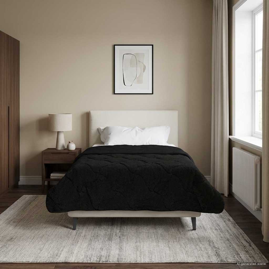 Duvet de ano inteiro colchonete preto 140 x 220 cm