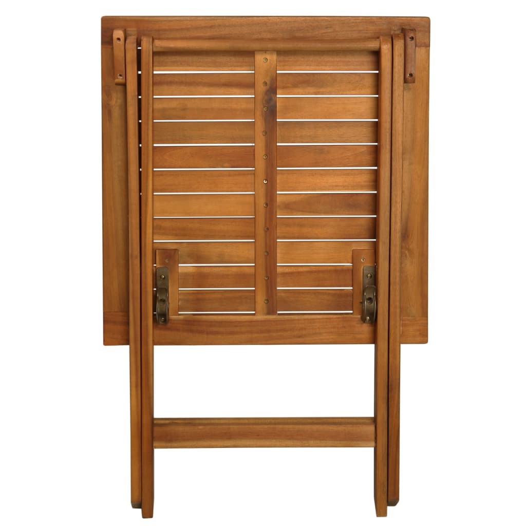 3 Pcs conjunto bistrô dobrável c/ almofadões em acácia maciça
