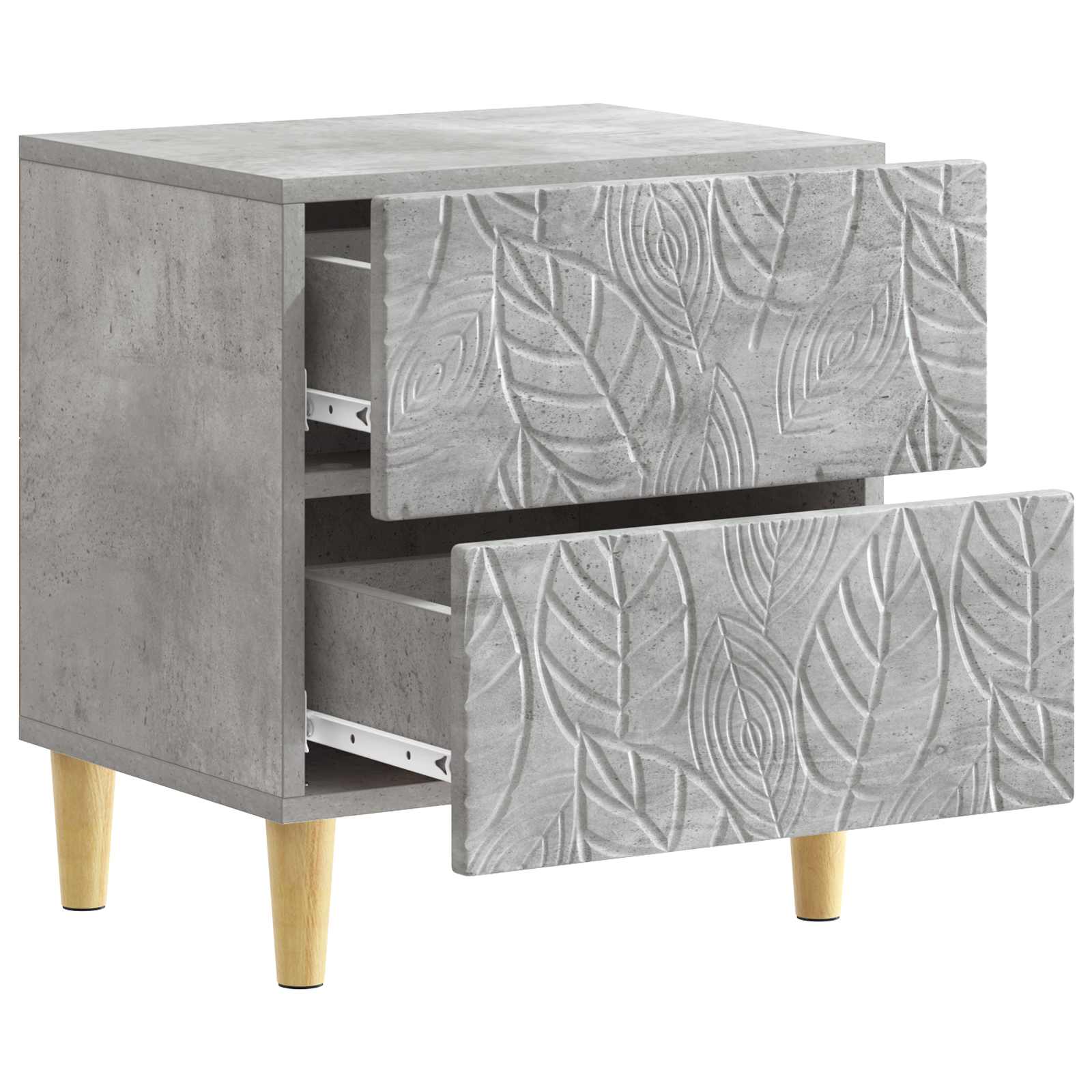 Mesa-de-cabeceira cinzento cimento 43 x 34,5 x 48 cm
