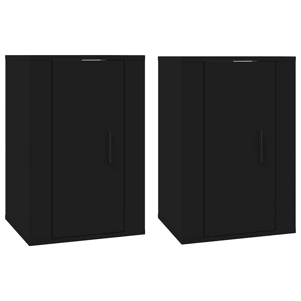 Móveis de TV de parede 2 pcs 40x34,5x60 cm preto
