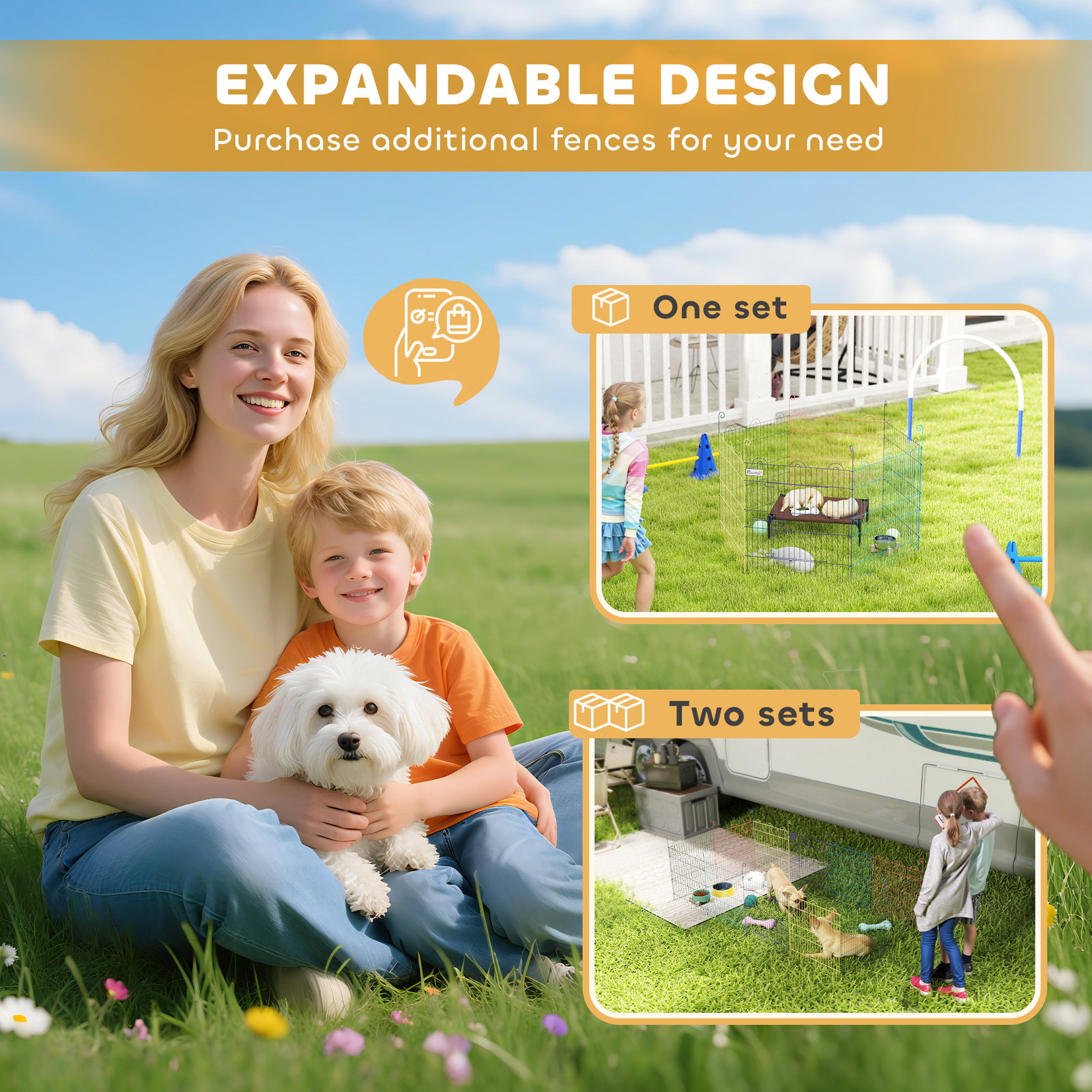 Parque para animais de estimação parque para cães dobrável com 6 painéis para jardim pátio exterior ø120x60 cm multicor