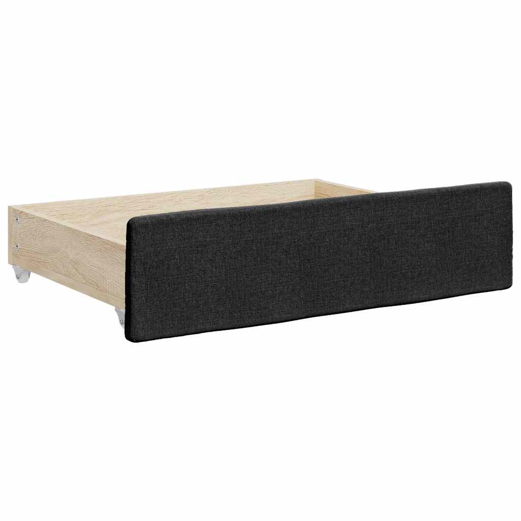Gavetas de cama 2 pcs derivados de madeira e tecido preto