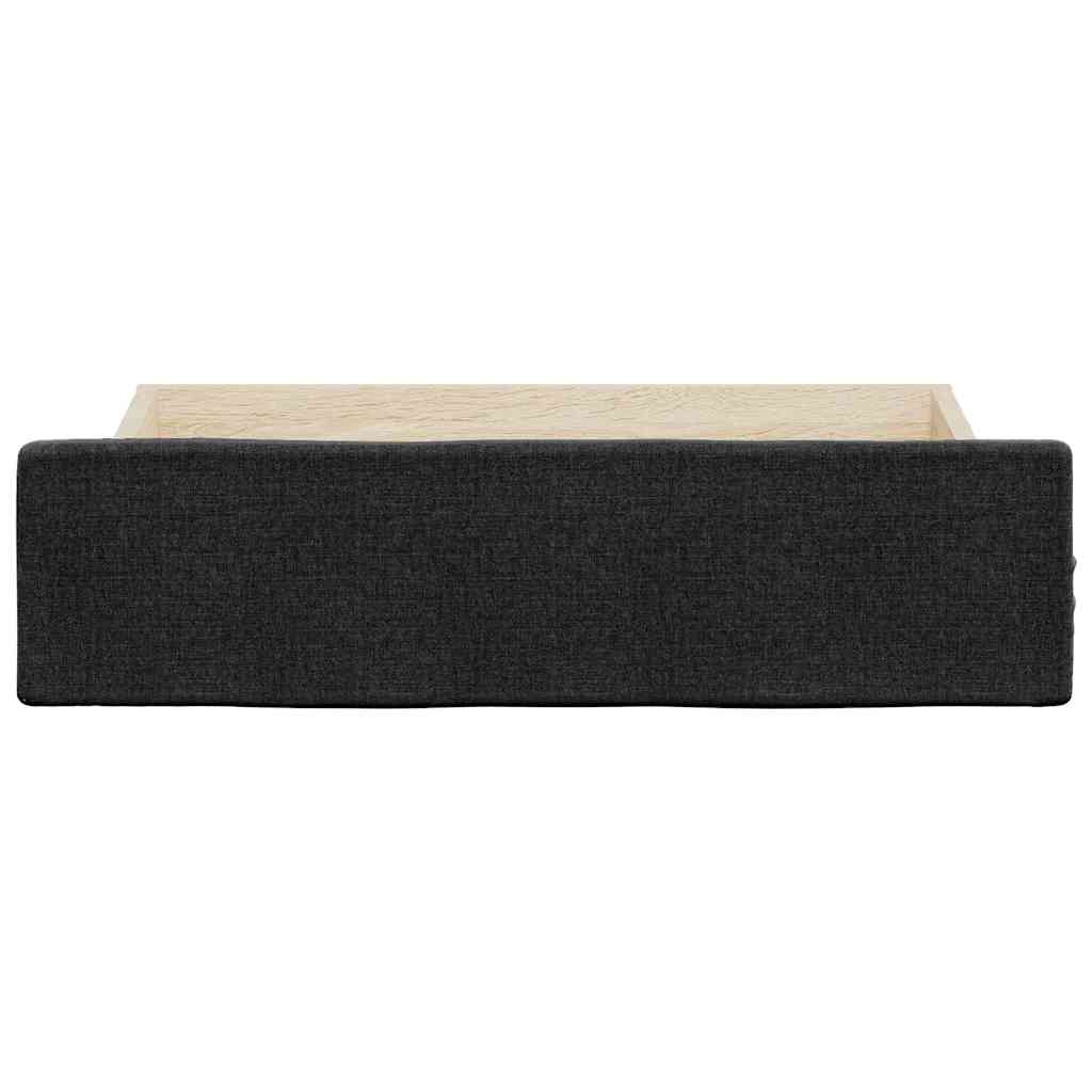 Gavetas de cama 2 pcs derivados de madeira e tecido preto