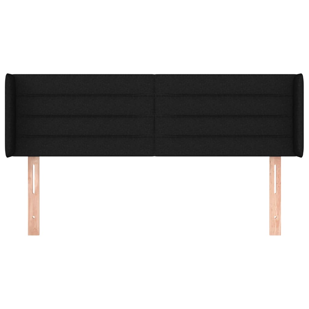 Cabeceira de cama c/ abas tecido 147x16x78/88 cm preto