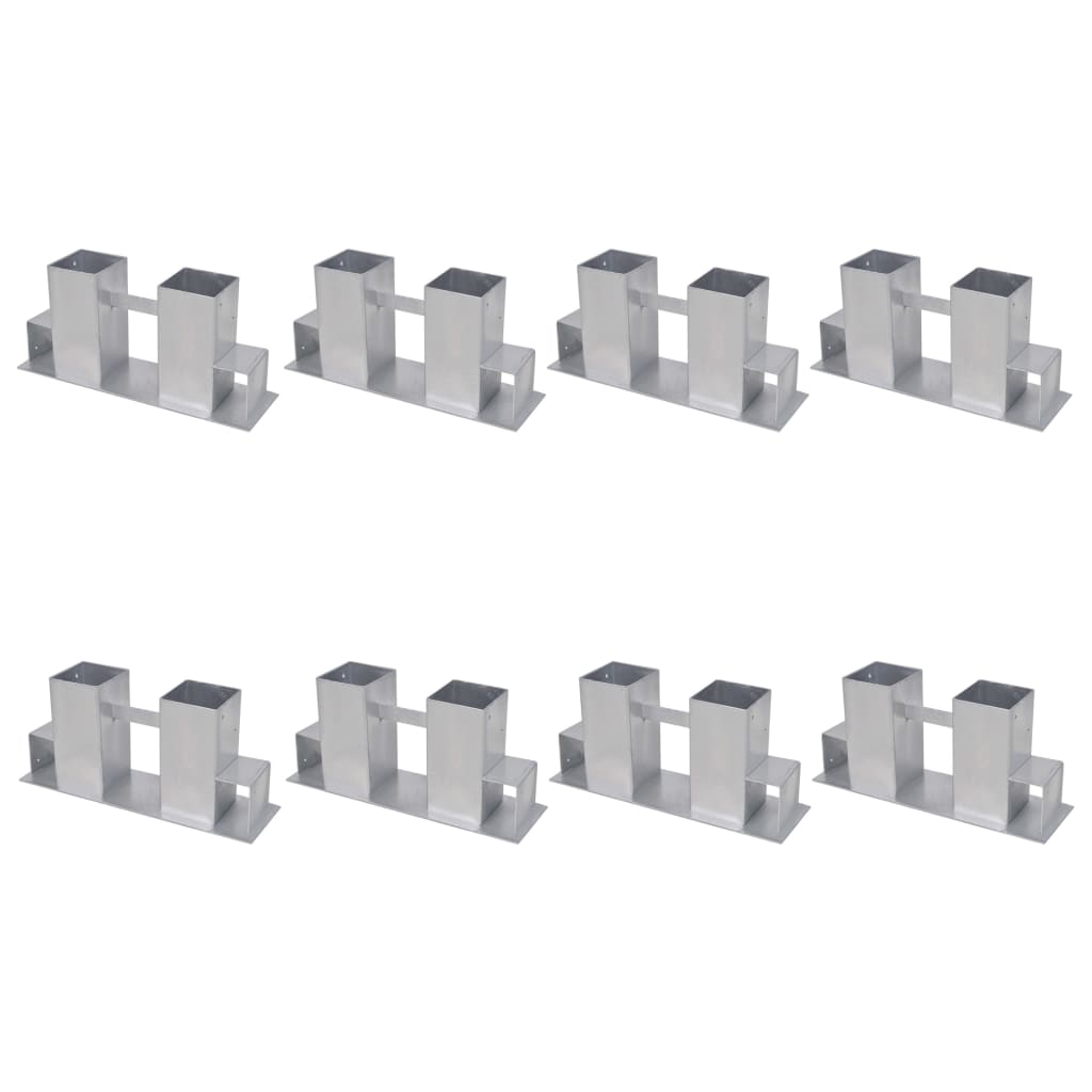 Auxiliares de empilhamento de lenha 8 pcs aço prateado