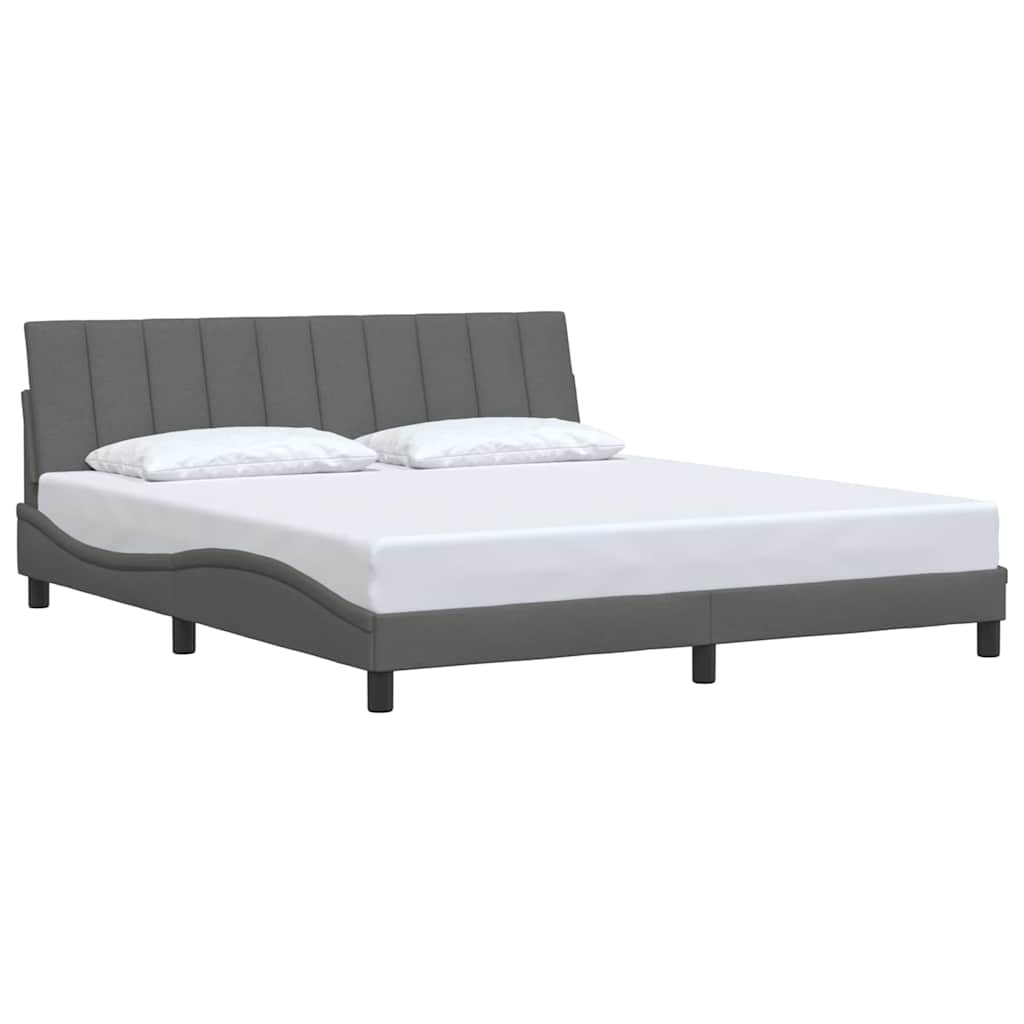 Estrutura de cama sem colchão hanko 180x200 cm tecido cinzento-escuro