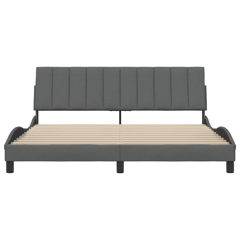 Estrutura de cama sem colchão hanko 180x200 cm tecido cinzento-escuro