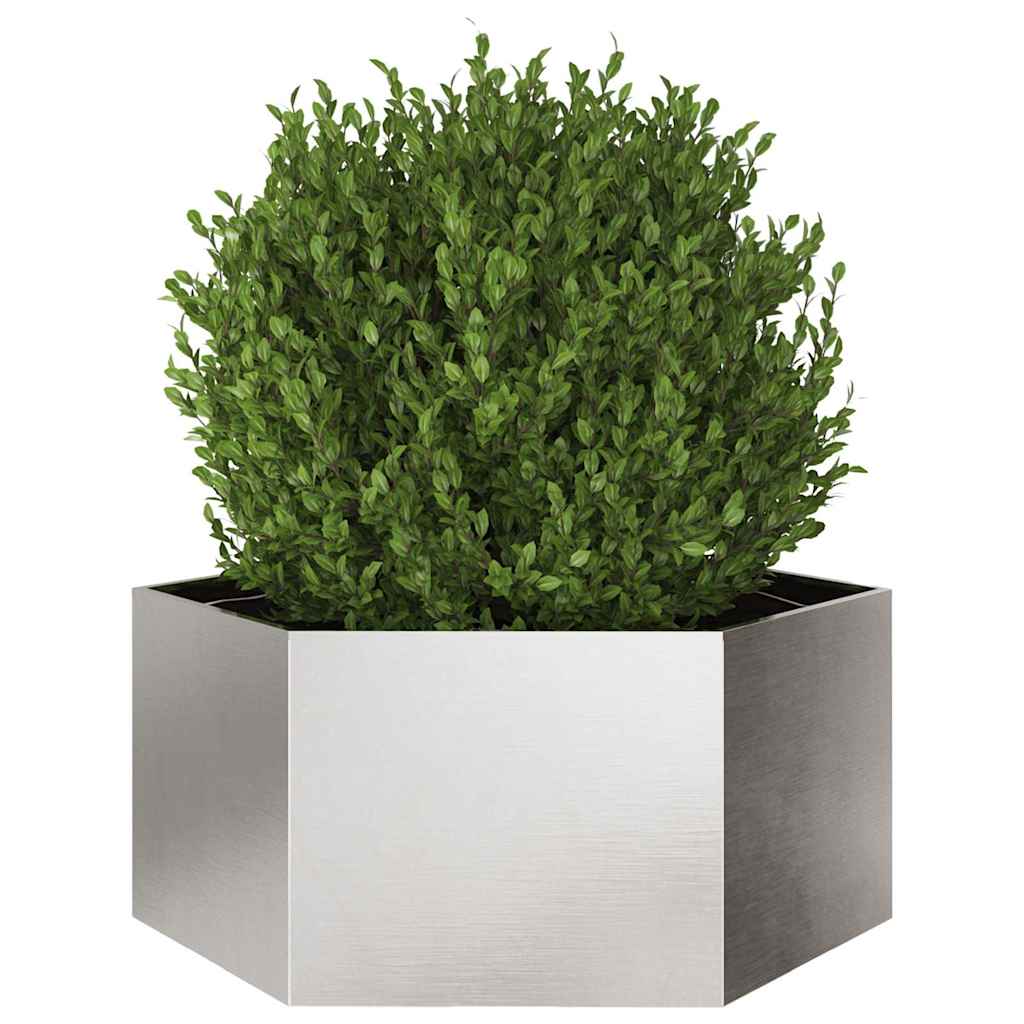 Vaso/floreira de jardim hexagonal 104x90x45 cm aço inoxidável