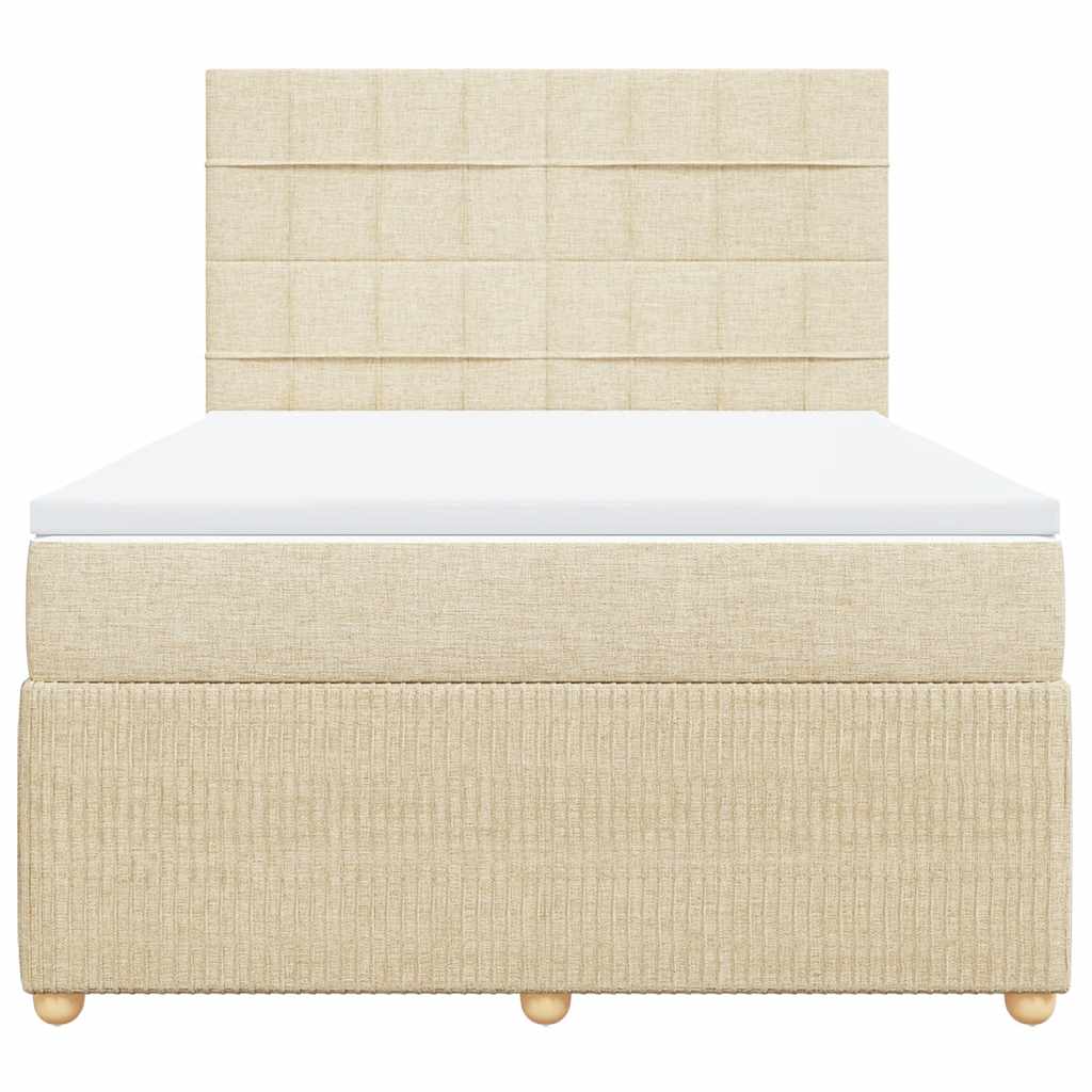Cama com molas/colchão 160x200 cm tecido cor creme