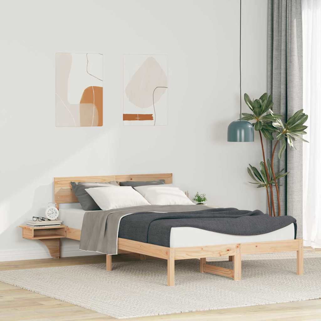 Estrutura da cama com cabeceira castanho 140 x 200 cm