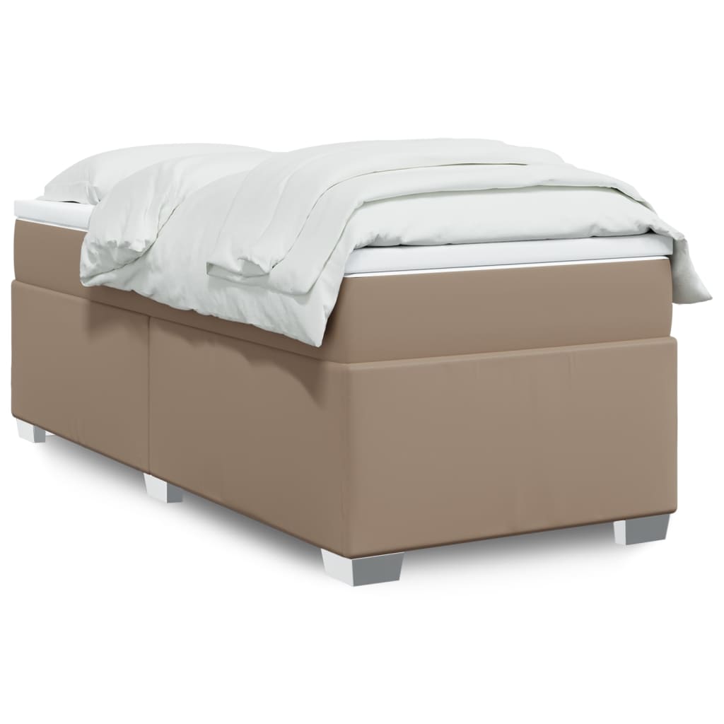 Cama com molas/colchão 90x200 cm couro artificial cappuccino