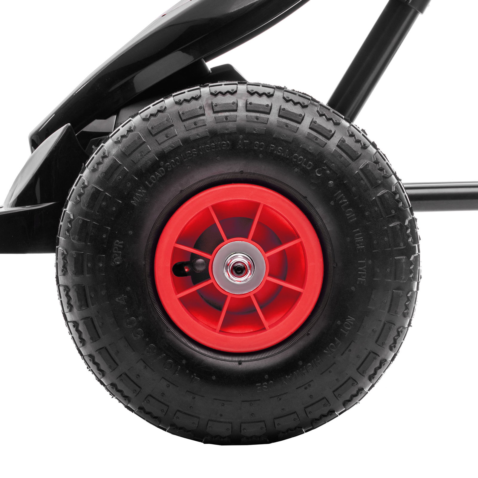 Kart a pedais para crianças 5-12 anos com assento ajustável pneus insufláveis amortecimento e travão de mão 121x58x61cm vermelho