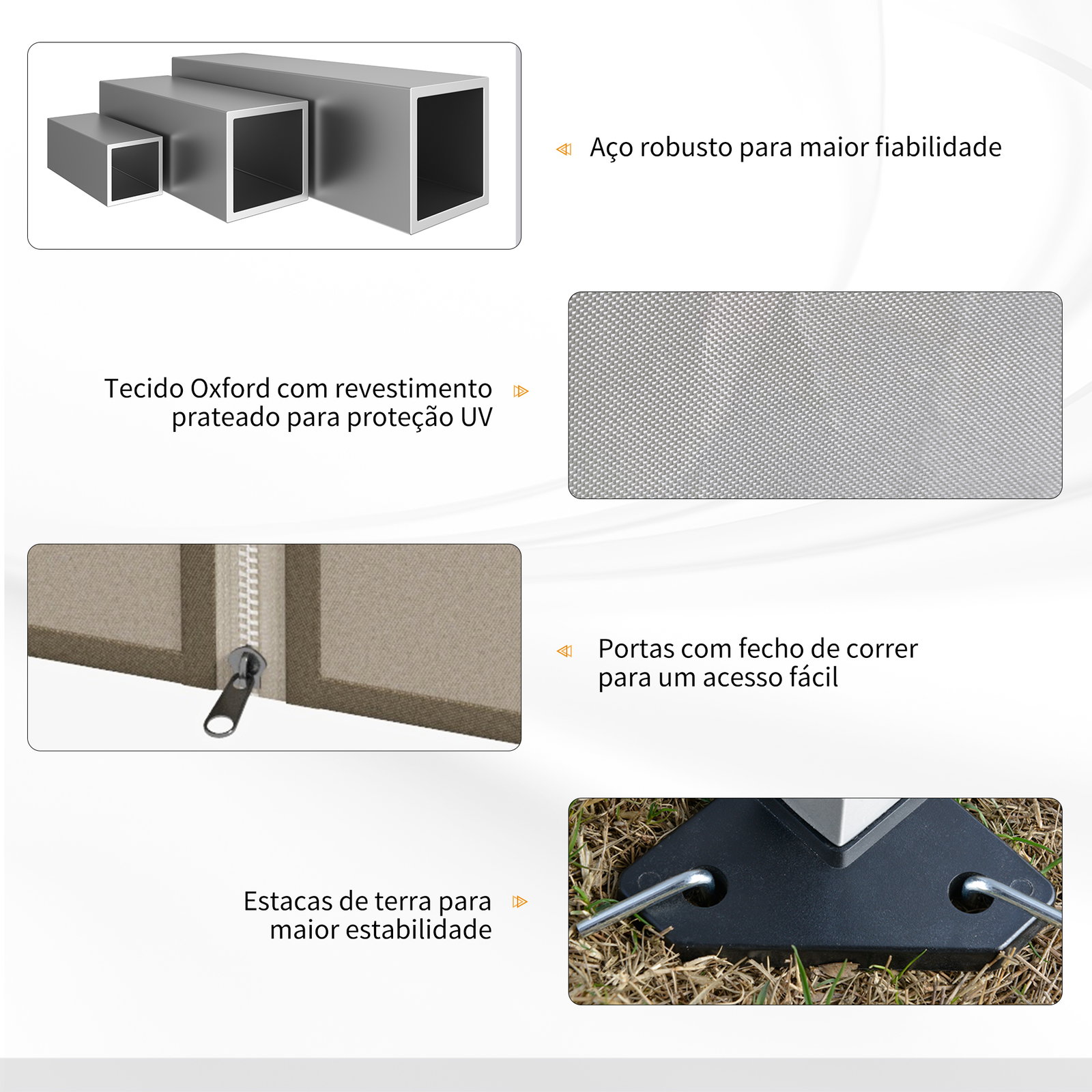 Tenda dobrável 3x3 para exterior com mosquiteiras bolsa de transporte estrutura de aço e tecido oxford resistente bege