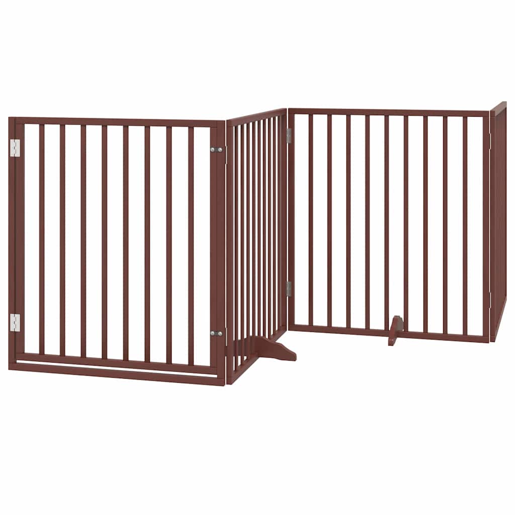 Portão p/ cães c/ porta dobrável 6 painéis 480cm álamo castanho