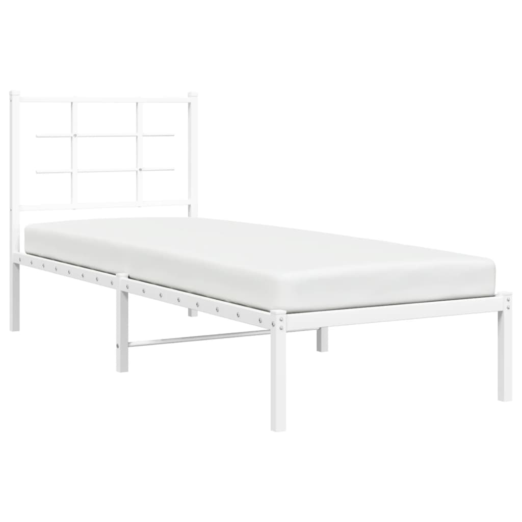 Estrutura de cama sem colchão com cabeceira 75x190 cm branco