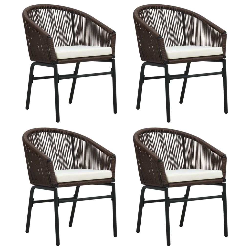 5 Pcs conjunto de jantar para jardim castanho