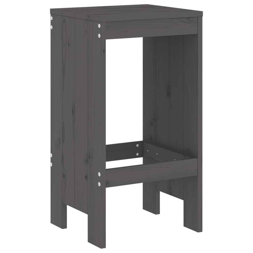 9 Pcs conjunto de bar para jardim pinho maciço cinzento