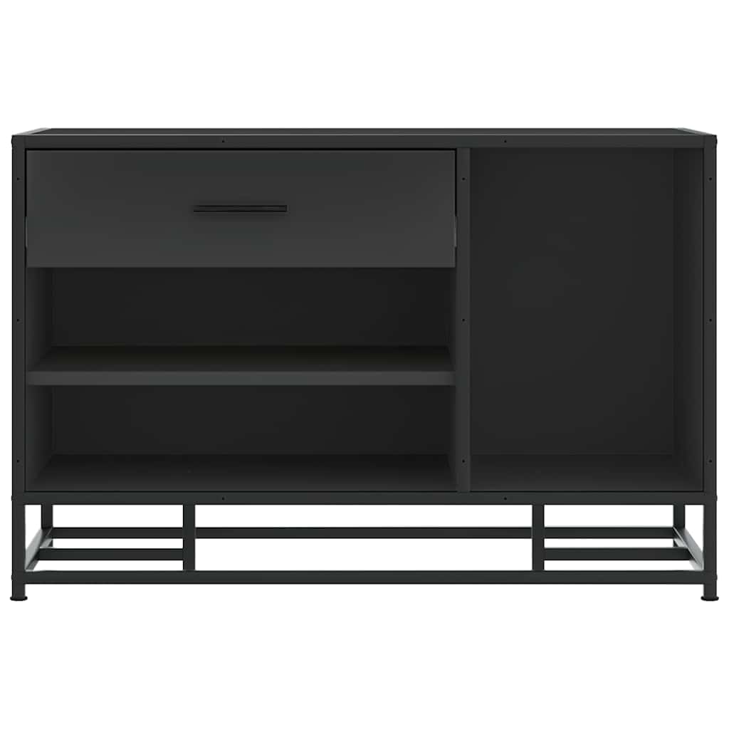 Banco para calçado 80x40x53,5 cm madeira e metal preto
