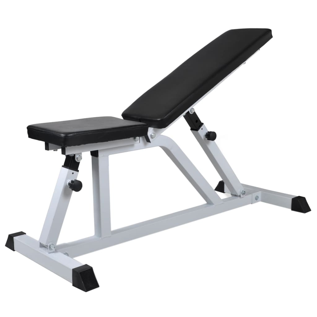 Banco musculação c/ conjunto de barras e halteres 60,5 kg