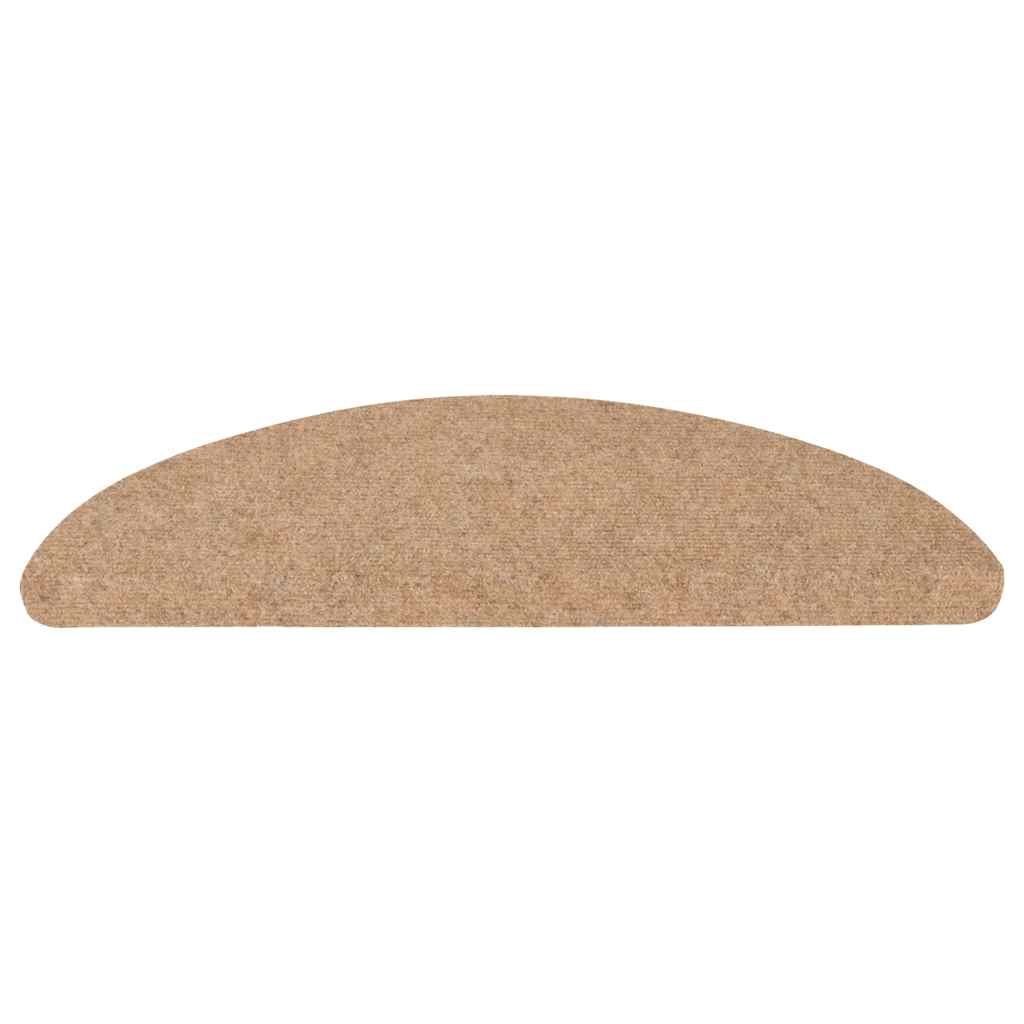 Tapetes de escada adesivos 30 pcs 56x17x3 cm bege
