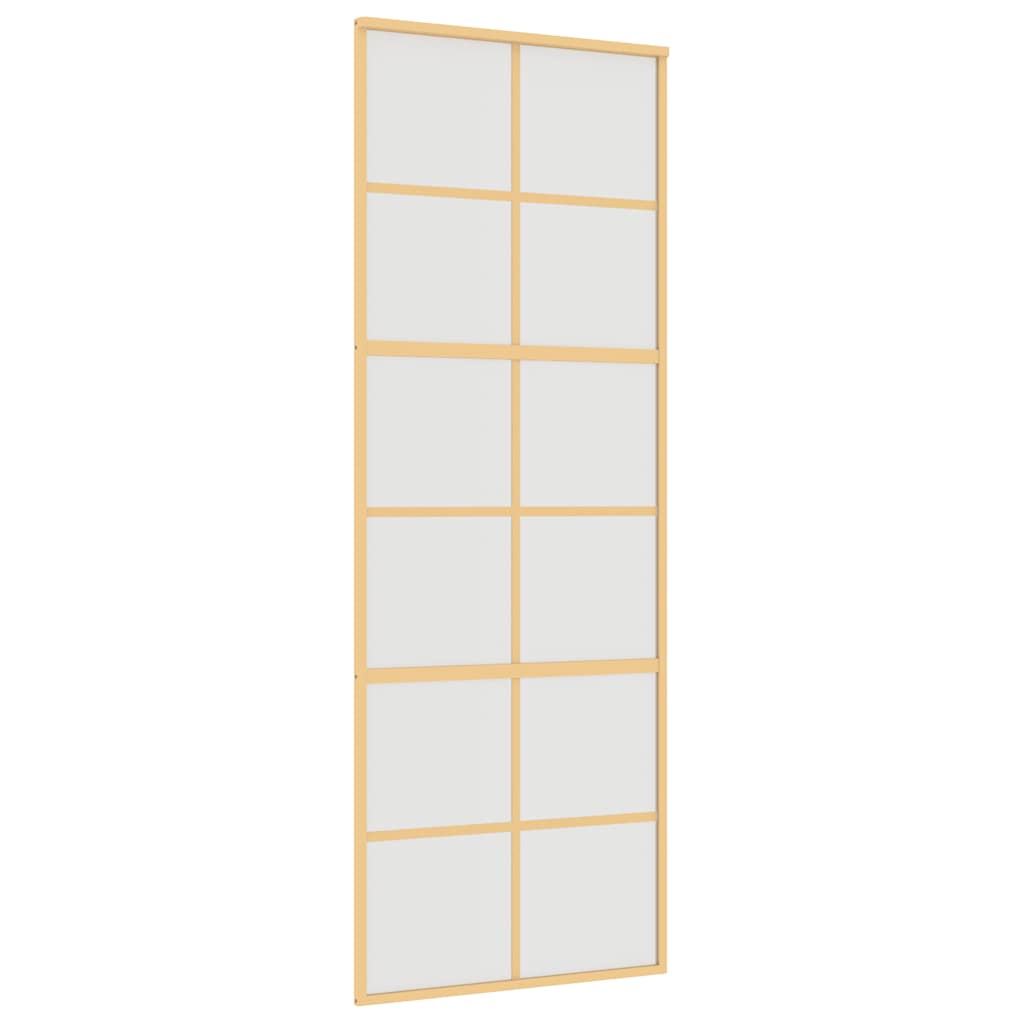 Porta deslizante 76x205 cm vidro esg fosco/alumínio dourado