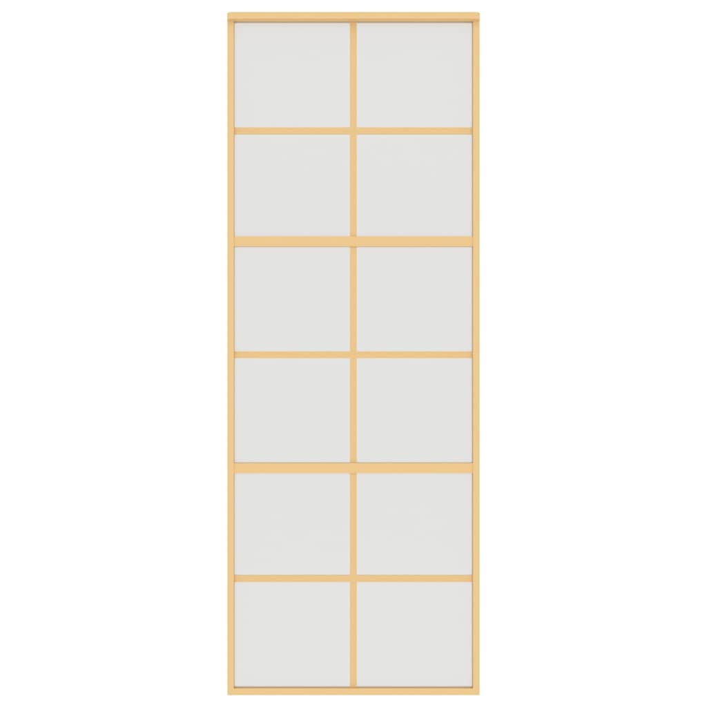Porta deslizante 76x205 cm vidro esg fosco/alumínio dourado