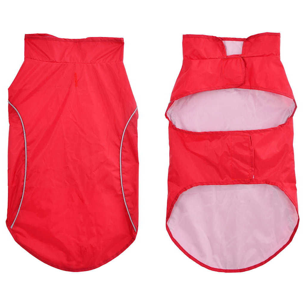 Capa de chuva para cães com tiras reflectoras vermelho xl
