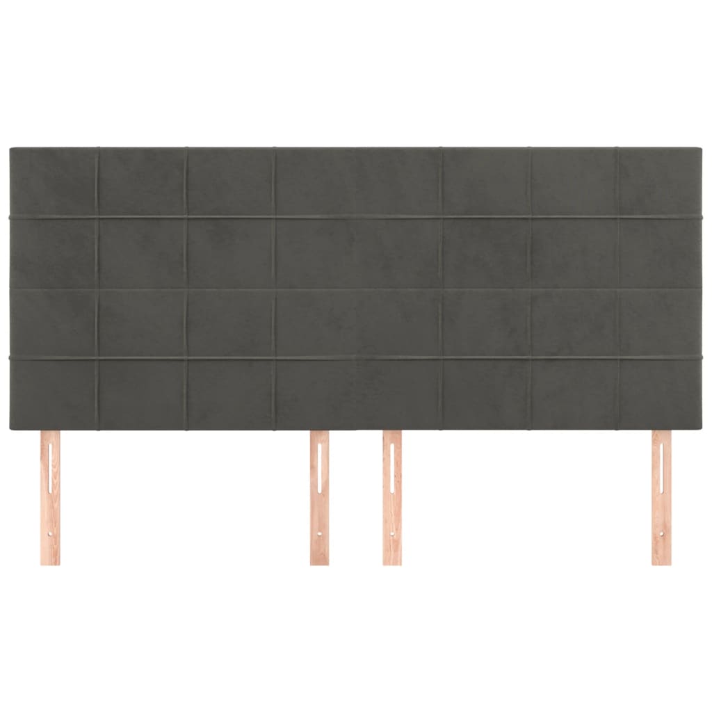 Cabeceira cinza escuro 180x5x118/128 cm veludo