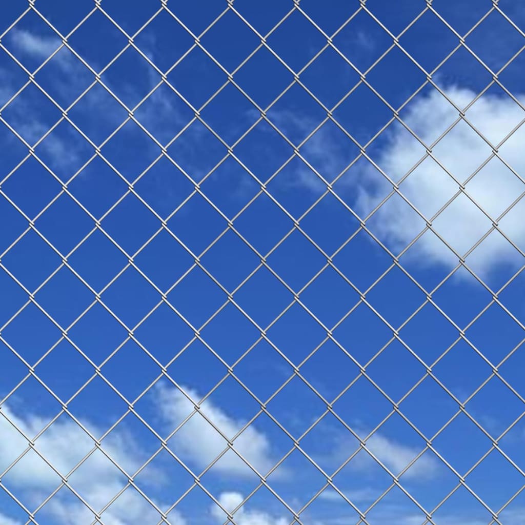 Cerca de arame 15x1 m aço galvanizado prateado